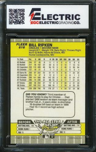 1989 Fleer #616A Bill Ripken Rick Face Custom #1 - Back