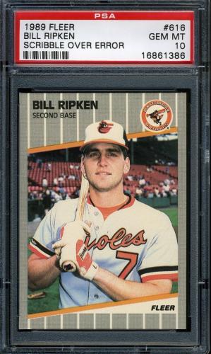 1989 Fleer #616D Bill Ripken Black Scribble [Full 'F' Showing] PSA 10 #16861386