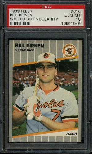 1989 Fleer #616B Bill Ripken Whiteout [Smooth White Line] PSA 10 #16551046