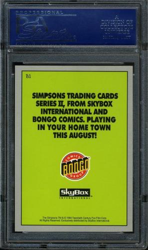 1994 SkyBox Simpsons II Promo Willie The Dupe Dipkin #B1 PSA 8 #17251030 - Back