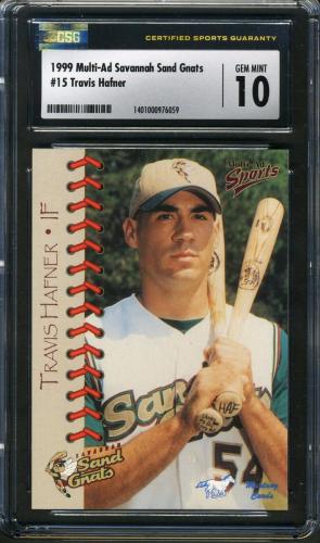 1999 Multi-Ad Savannah Sand Gnats #15 Travis Hafner CSG 10 GEM MINT #1401000976059