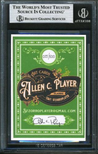 2019 Allen C. Player Art Cards [Black / Green back] - Back