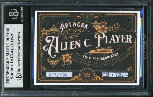2019 Allen C. Player Art Cards [Black Horizontal back] - Back