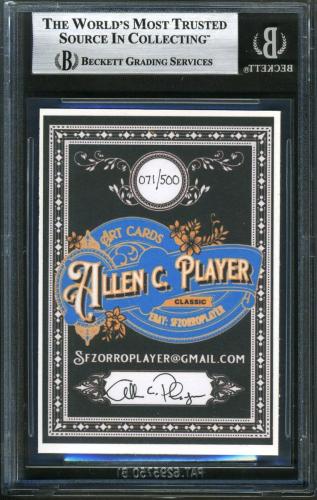 2019 Allen C. Player Art Cards [Blue / Black back] - Back