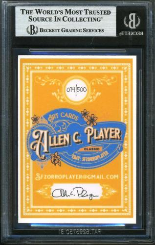 2019 Allen C. Player Art Cards [Blue / Yellow back] - Back