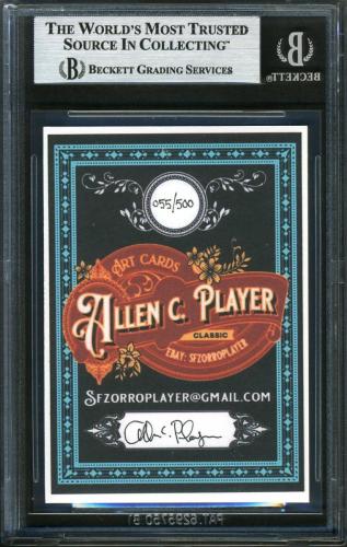 2019 Allen C. Player Art Cards [Red / Black / Blue back] - Back