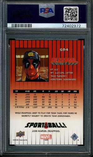2019 Upper Deck Deadpool Sport Ball! #SB4 1989 Fleer Baseball/(Billy Ripken ERR) PSA 9 #72402972 - Back