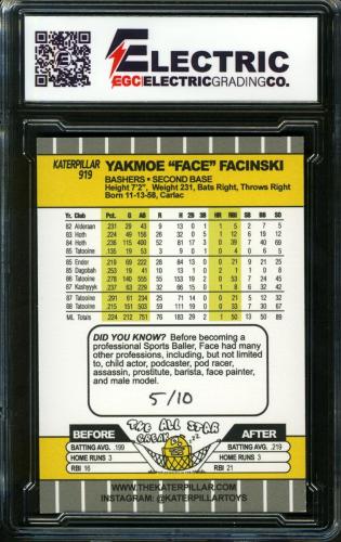 2021 Katerpillar #919 Yakmoe Facinski Galactic All Star Holo - Back