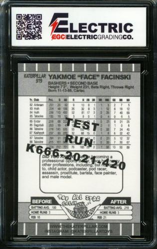 2021 Katerpillar #919 Yakmoe Facinski Test Print - Back