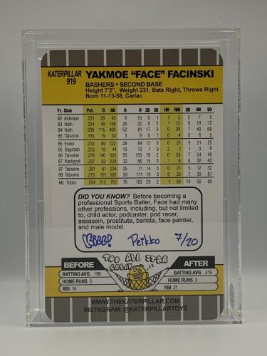 2021 Katerpillar Toys Sportsing Sports Time Yakmoe Facinski - Designercon Exc. LE #7 of 20 / Signed by Creators CAS 90 (92.1) #10192557 - Back