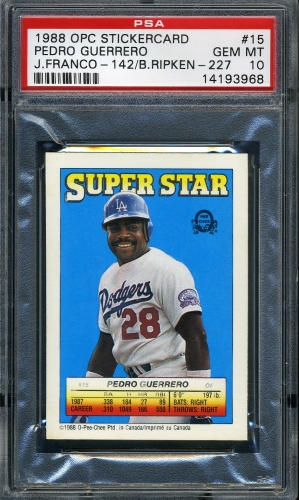 1988 O-Pee-Chee Stickers #227 Billy Ripken (142) PSA 10 #14193968