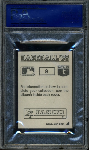 1988 Panini Stickers #9 Bill Ripken PSA 10 #04611133 - Back