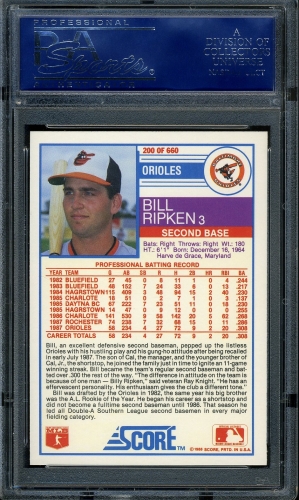 1988 Score Glossy #200 Bill Ripken PSA 10 #16501541 - Back
