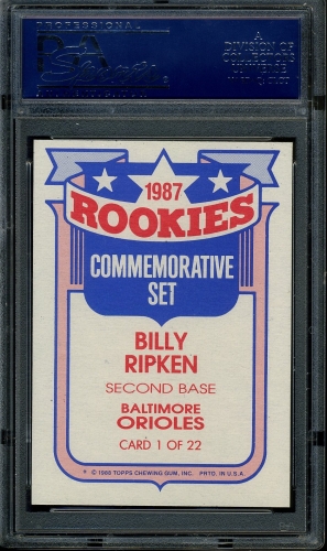 1988 Topps Rookies #1 Bill Ripken PSA 10 #17818061 - Back