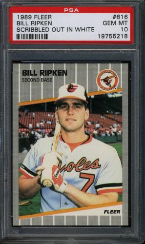 1989 Fleer #616C Bill Ripken White Scribble PSA 10 #19755218