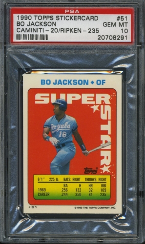 1990 Topps Stickers #235 Billy Ripken (20) PSA 10 #20708291