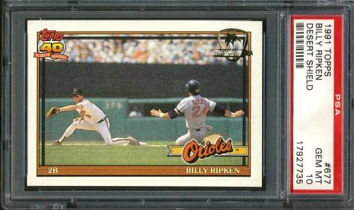 1991 Topps Desert Shield #677 Billy Ripken PSA 10 #17927735