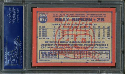 1991 Topps Desert Shield #677 Billy Ripken PSA 10 #17927735 - Back