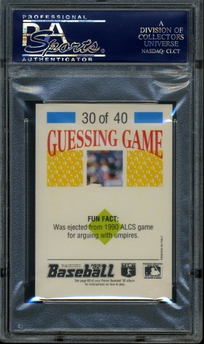 1992 Panini Stickers #66 Bill Ripken PSA 10 #23938125 - Back