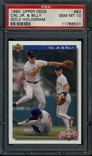 1992 Upper Deck Gold Hologram #082 Ripken Brothers PSA 10 #11786531