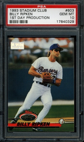 1993 Stadium Club First Day Issue #603 Billy Ripken PSA 10 #17840329