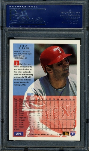 1994 Fleer Update #95 Billy Ripken PSA 10 #18652178 - Back