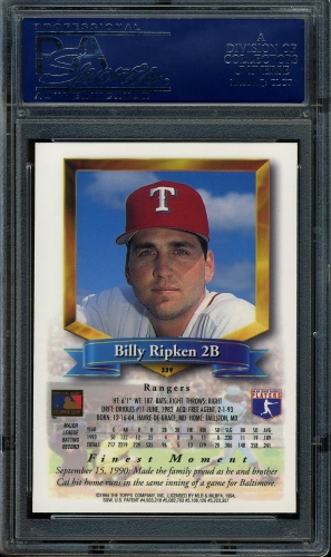 1994 Finest #339 Billy Ripken PSA 10 #19961984 - Back