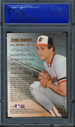 1995 Flair Ripken #04 Cal Ripken-Family Tradition PSA 10 #30980104 - Back