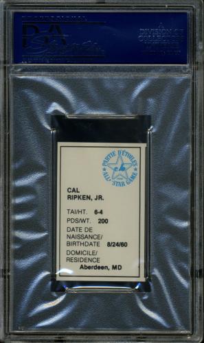 1982 All-Star Game Program Inserts #126 Cal Ripken Jr. PSA 10 #20692720 - Back