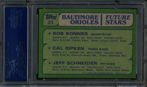 1982 Topps #21 Cal Ripken PSA 10 #20340113 - Back