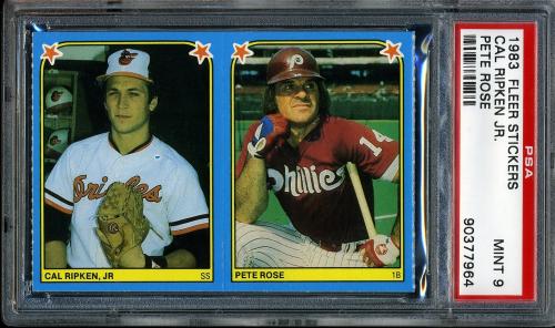 1983 Fleer Stickers Cal Ripken/Pete Rose PSA 9 #90377964