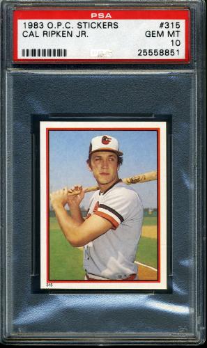1983 O-Pee-Chee Stickers #315 Cal Ripken PSA 10 #25558851