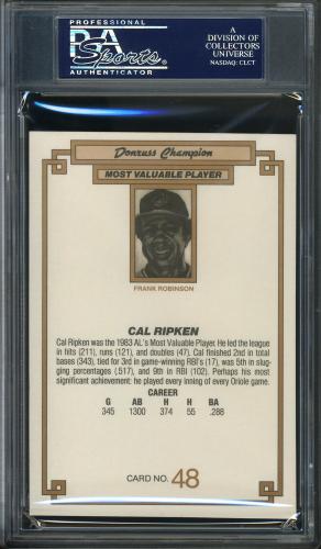 1984 Donruss Champions #48 Cal Ripken PSA 10 #23258941 - Back