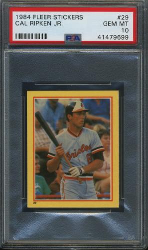 1984 Fleer Stickers #29 Cal Ripken PSA 10 #41479699