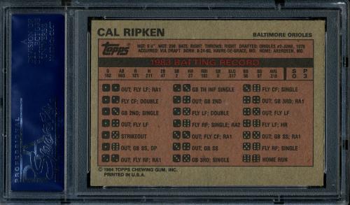 1984 Milton Bradley Cal Ripken PSA 10 #21359032 - Back