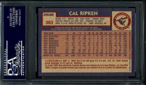 1984 O-Pee-Chee #363 Cal Ripken PSA 10 #22234752 - Back