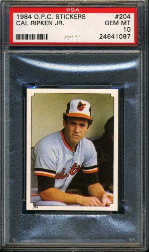 1984 O-Pee-Chee Stickers #204 Cal Ripken PSA 10 #24641097