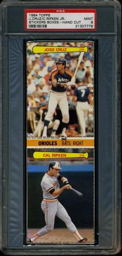 1984 Topps Sticker Boxes Panel J.Cruz/C.Ripken PSA 9 #21307779