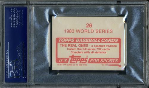 1984 Topps Stickers #026 Eddie Murray WS PSA 10 #14749858 - Back