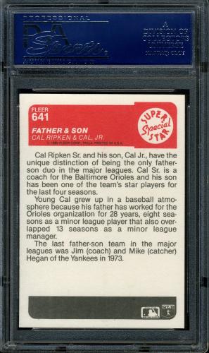 1985 Fleer #641 Cal Ripken Jr./Sr. PSA 10 #17769667 - Back