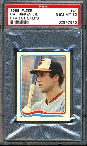 1985 Fleer Star Stickers #41 Cal Ripken PSA 10 #30947843