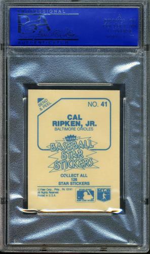 1985 Fleer Star Stickers #41 Cal Ripken PSA 10 #30947843 - Back