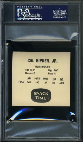1985 KAS Discs - Square Proof Cal Ripken PSA Authentic #24921059 - Back