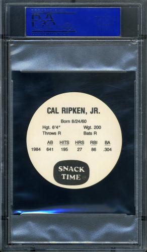 1985 Kitty Clover Discs Cal Ripken PSA 10 #11788724 - Back