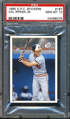 1985 O-Pee-Chee Stickers #197 Cal Ripken PSA 10 #04488375