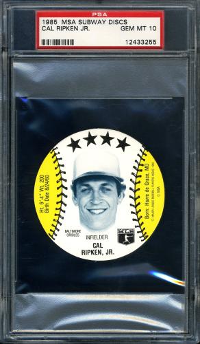 1985 Subway Discs - Yellow Cal Ripken PSA 10 #12433255