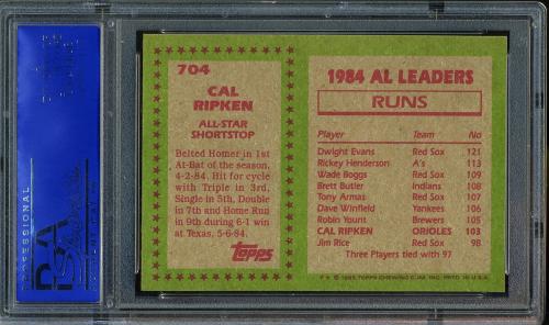 1985 Topps #704 Cal Ripken AS PSA 10 #30631253 - Back