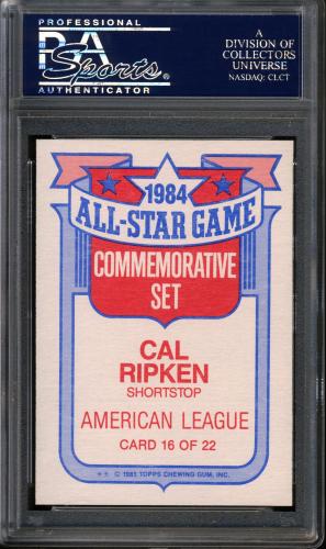 1985 Topps Glossy All-Stars #16 Cal Ripken PSA 10 #24369264 - Back