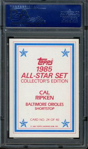 1985 Topps Glossy Send-Ins #24 Cal Ripken PSA 10 #16278090 - Back