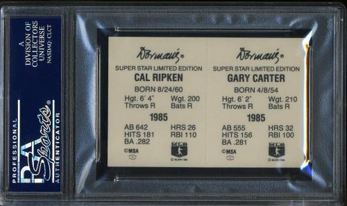 1986 Dorman's Cheese Panel Gary Carter / Cal Ripken PSA 10 #23816711 - Back